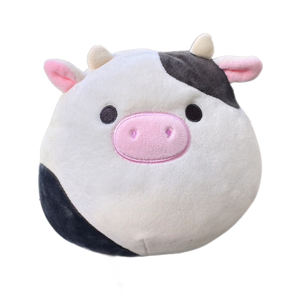 Squishmallows Connor the Cow Black White Spotted Plush Kellytoy 8 Inch 5330016